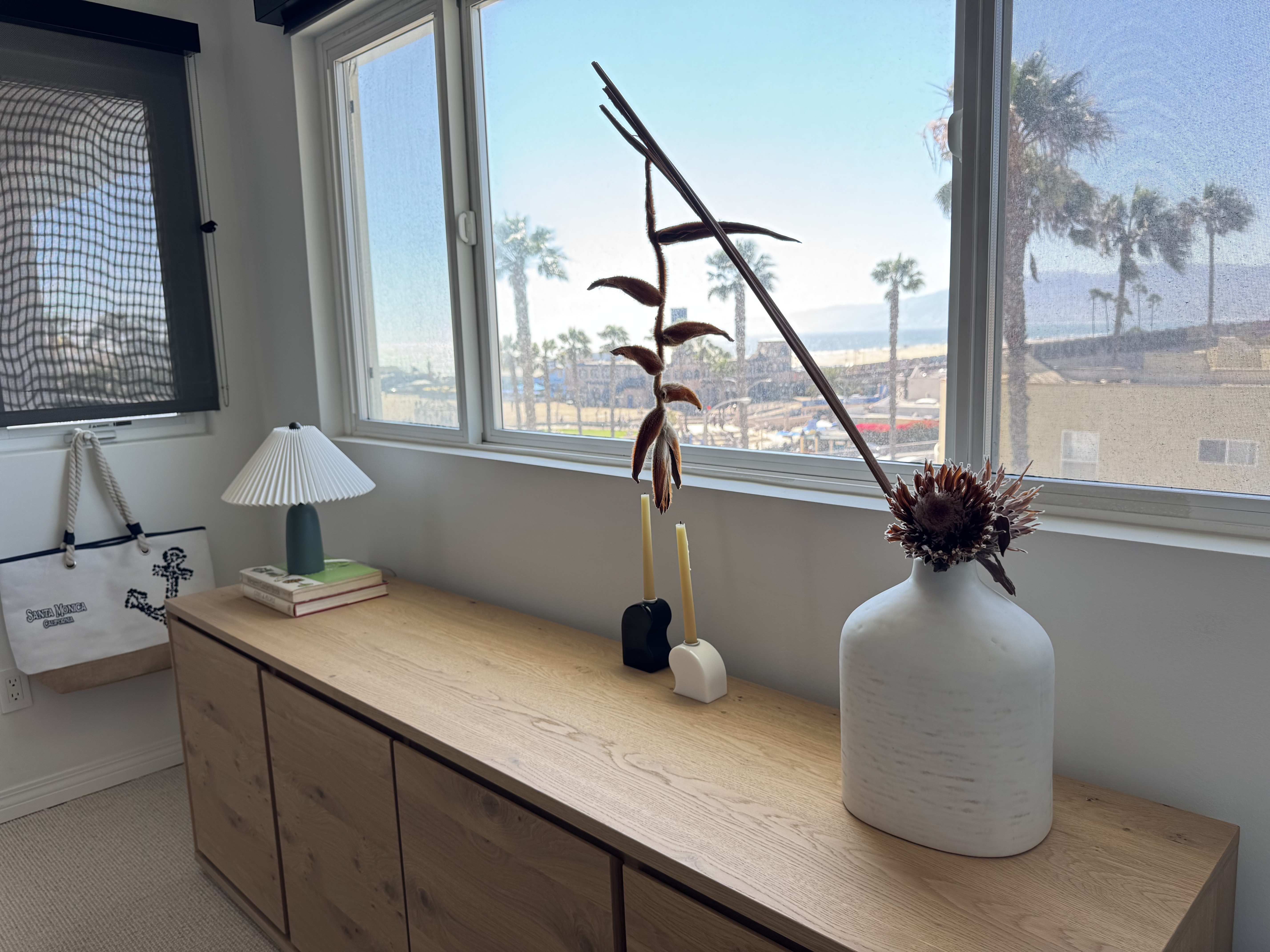 Living area with beach view