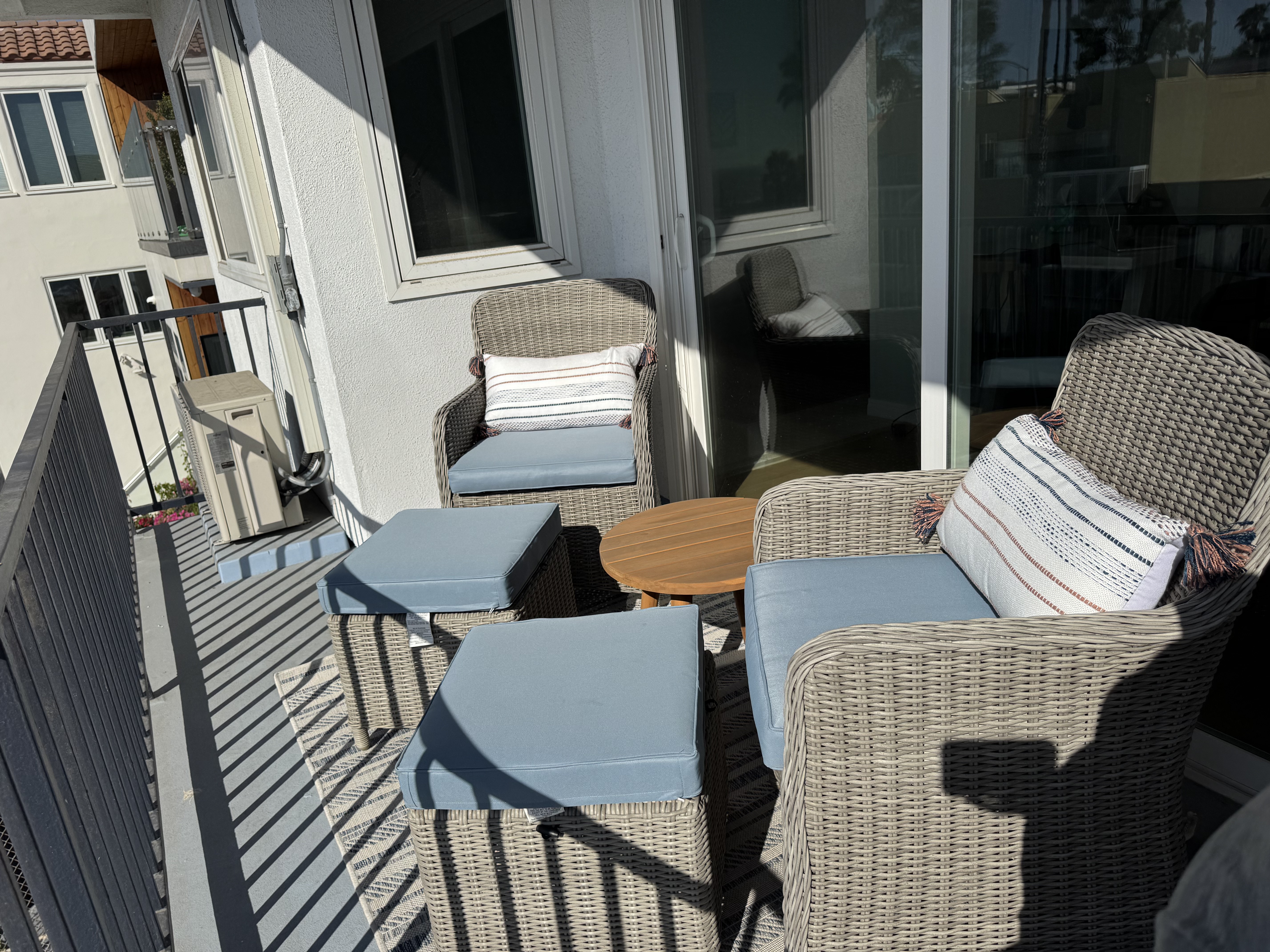 Private balcony seating area