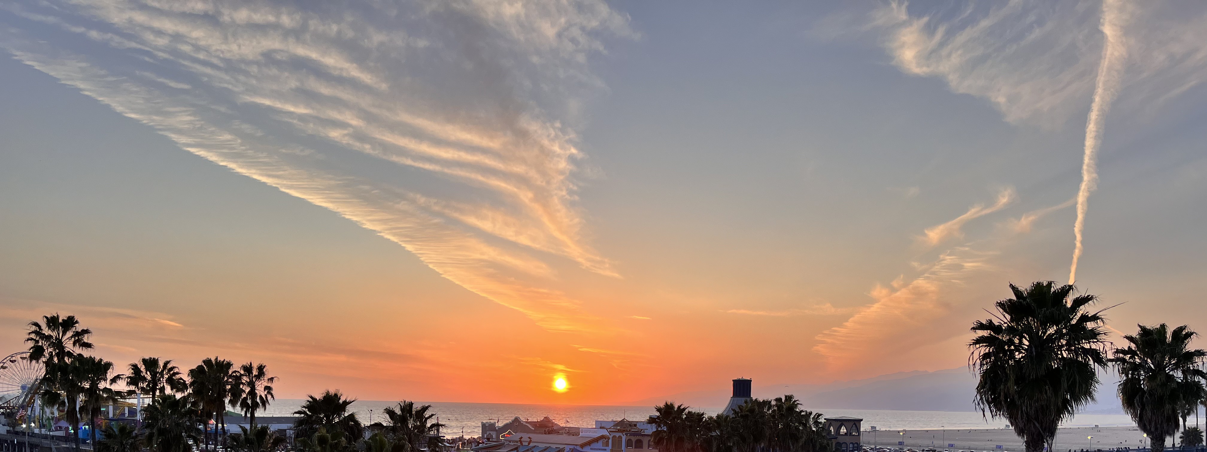 Sunset view over Santa Monica Pier