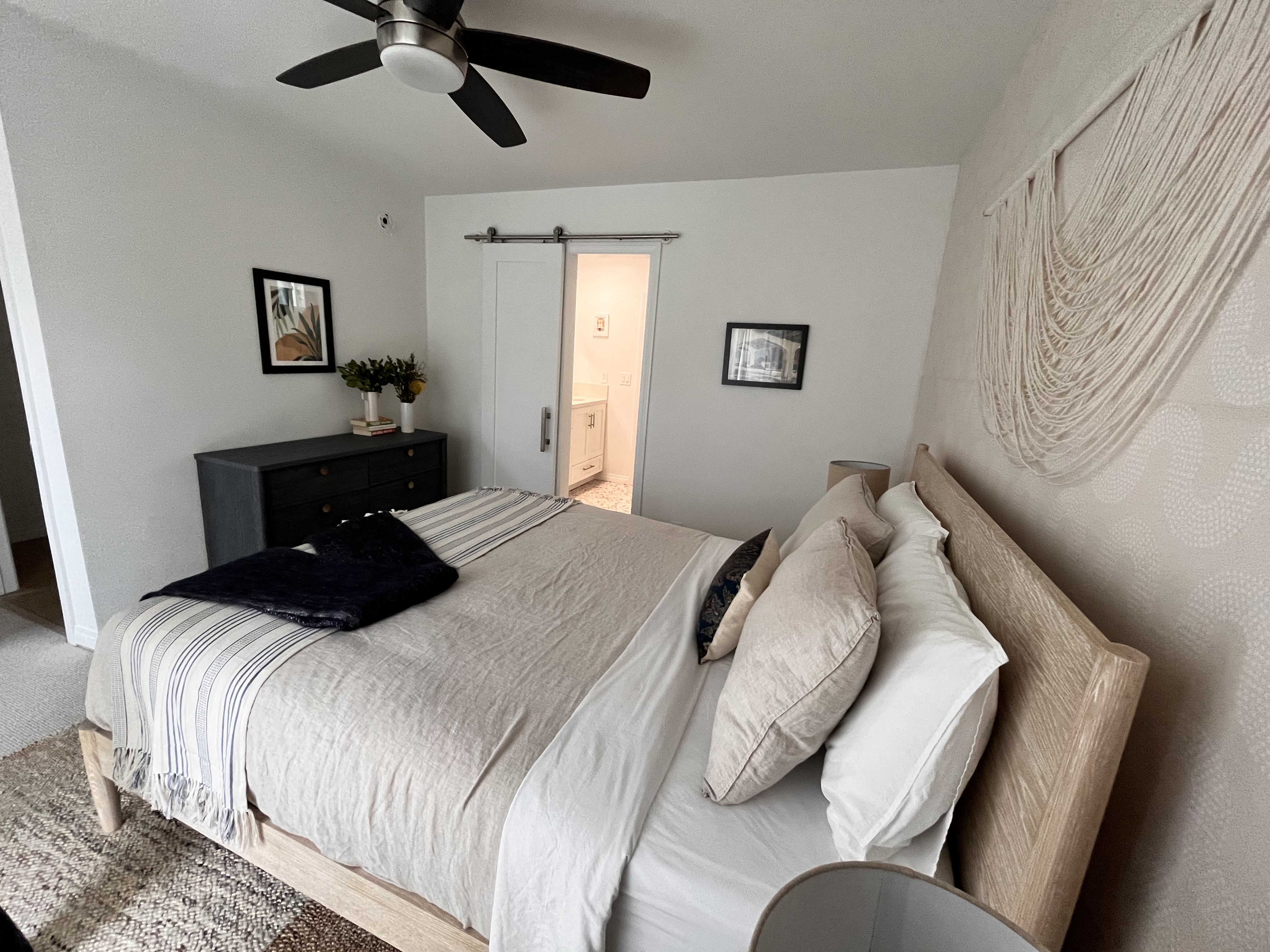 Bedroom with barn door