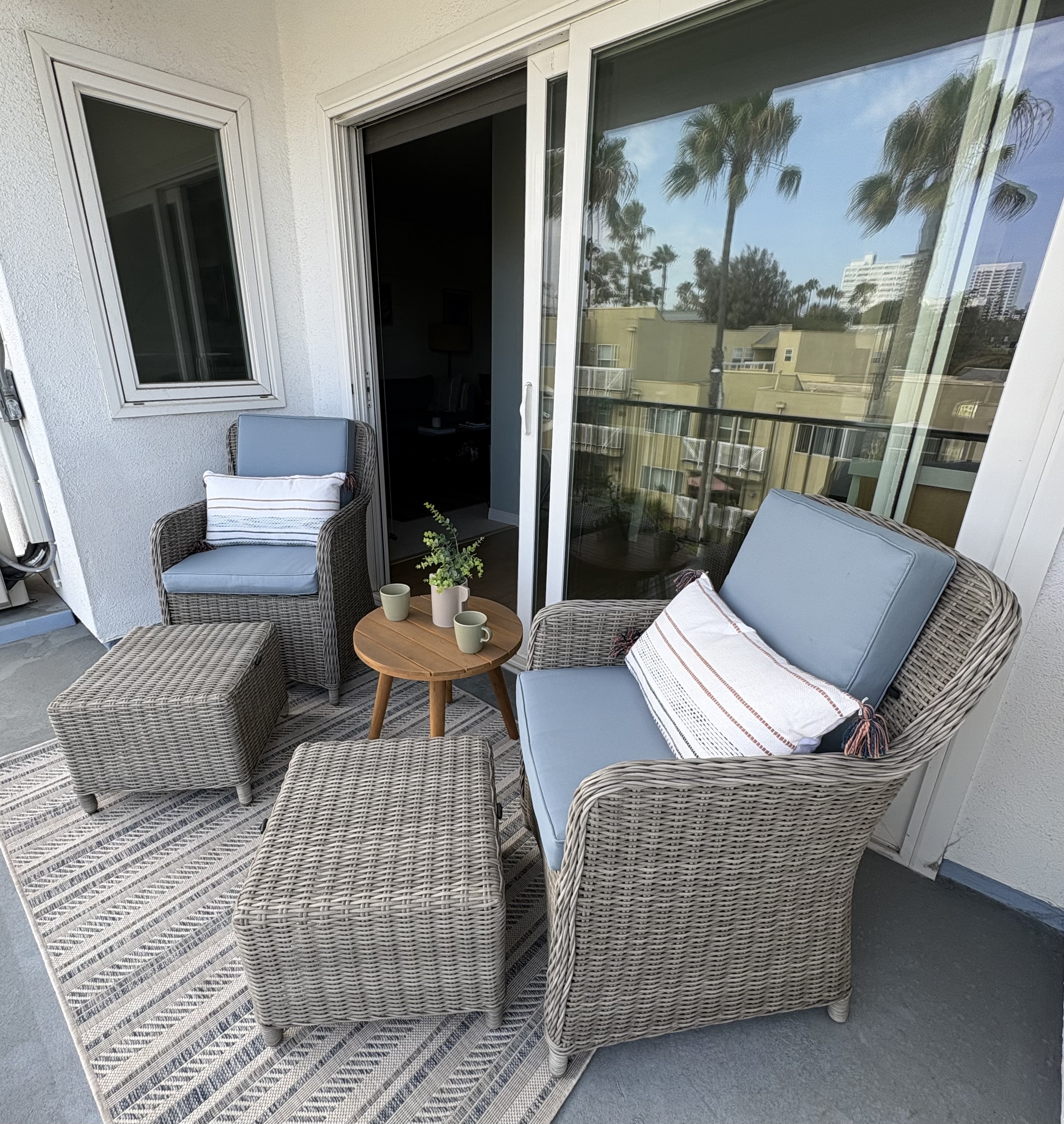 Private balcony seating area