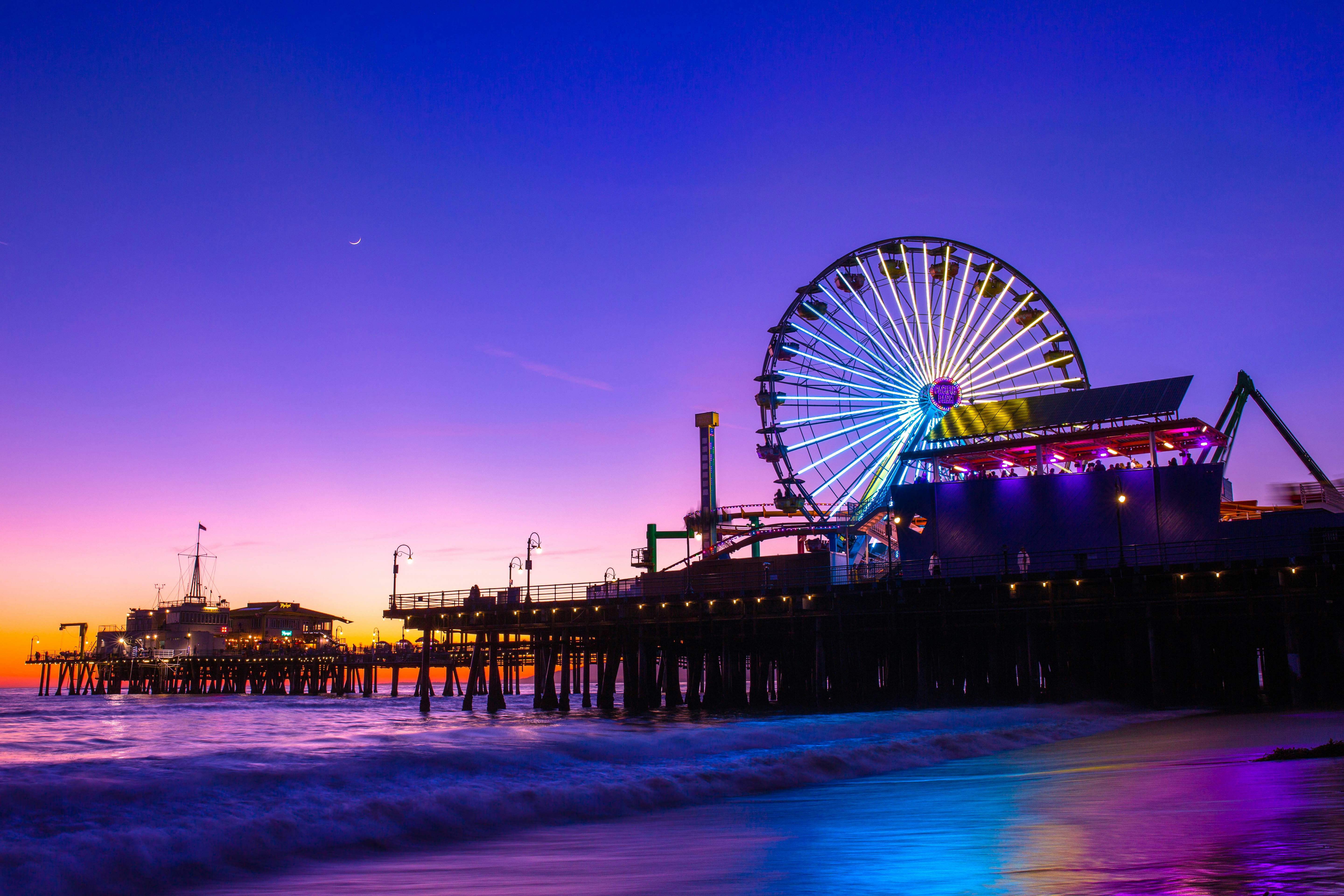 Santa Monica Pier at dusk